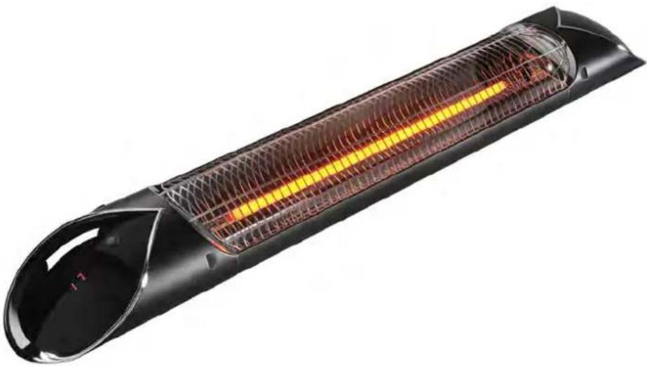 Cross-sectional illustration of a black cylindrical heating element with internal heat distribution (no text or symbols)