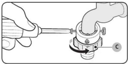 SAMSUNG WD75K6410OW - Connect the water hose to the water tap. - 3