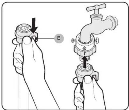 SAMSUNG WD75K6410OW - Connect the water hose to the water tap. - 4