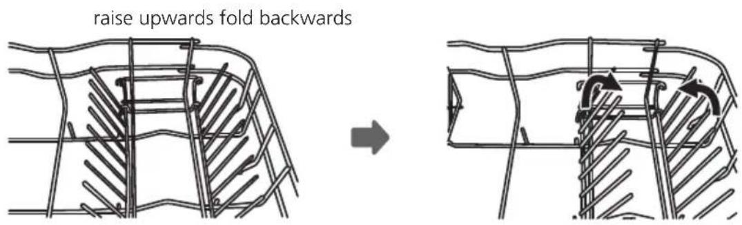 raise upwards fold backwards