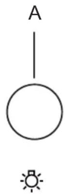 Simple diagram with a circle, vertical line, and sun icon (no text or labels)