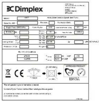 DIMPLEX ACSSHYPK - Heat Pump Labels and Pipe Connections - 3
