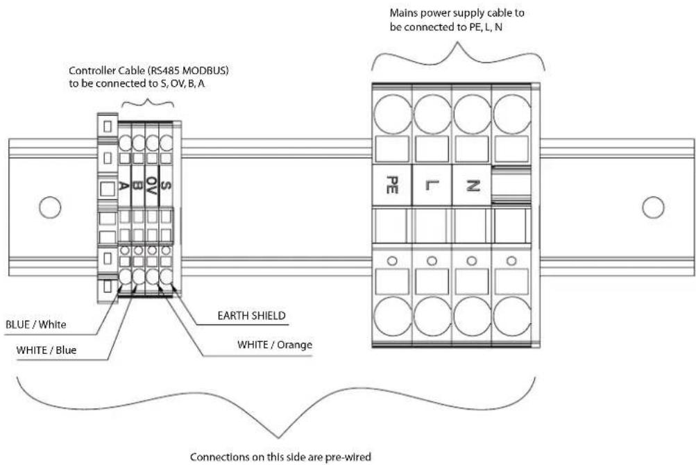 DIMPLEX ACCB100 - Electrical Connections - power and Modbus cable heat pump connections - 1