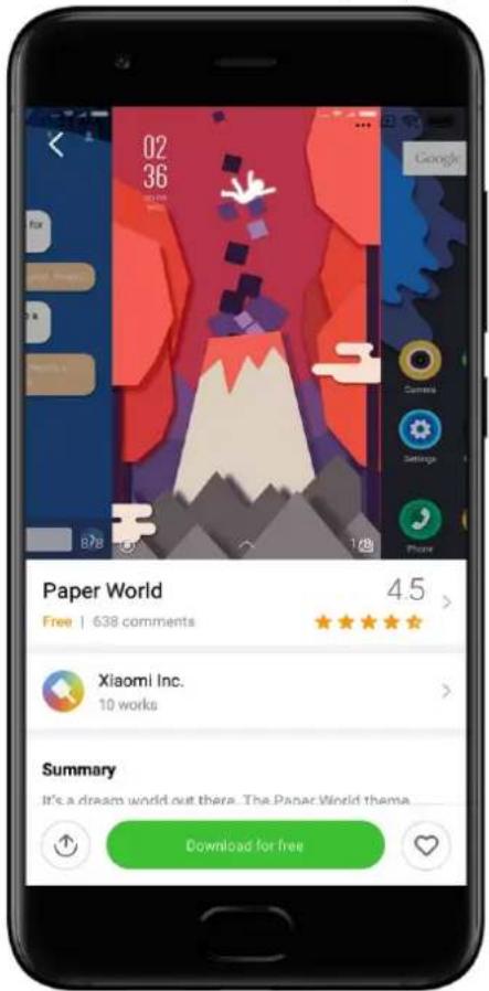 02 36 Google For 878 Camera Settings Phone Paper World 4.5 > Free | 638 comments ★★★★★ Xiaomi Inc. 10 works Summary It's a dream world out there. The Paper World theme Download for free