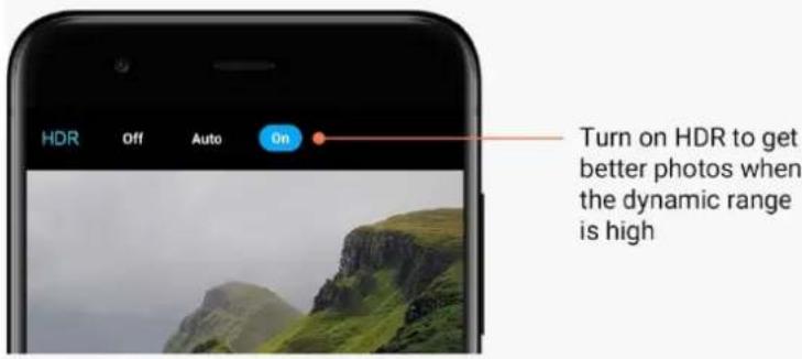 Turn on HDR to get better photos when the dynamic range is high.
