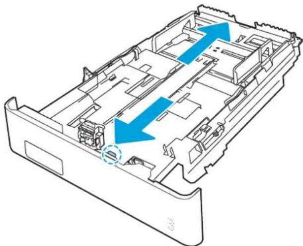 Technical diagram of a computer chassis showing internal components and blue directional arrows indicating movement or flow (no text or symbols present)