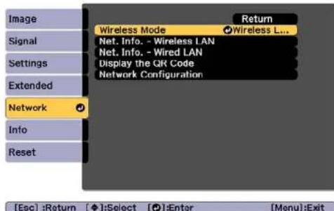 EPSON EB-L1065UNL - Selecting Wireless Network Settings Manually - 2