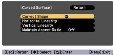 EPSON EB-L1065UNL - Select Correct Shape, and then press the [←] button. - 1