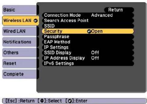EPSON EB-L1065UNL - Setting Up Wireless Network Security - 3