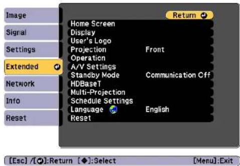 EPSON EB-L1065UNL - Settings Menu - 2