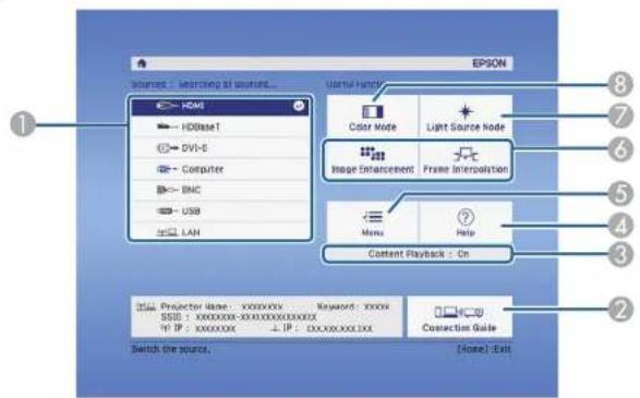 EPSON EB-L1065UNL - Home Screen - 1