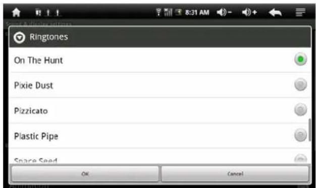 CURTIS LT7028 - b Ringtones settings - 1