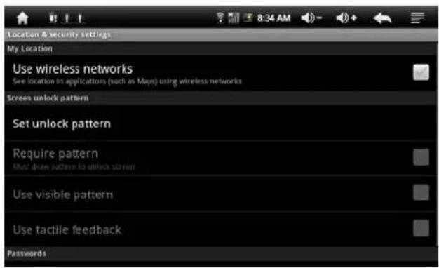 CURTIS LT7028 - Location and Security settings - 1