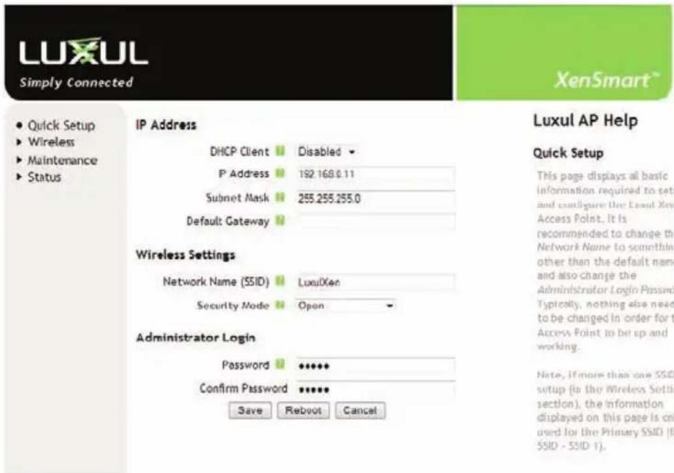 Luxul Xen XAP-1020 - Quick Setup - 1