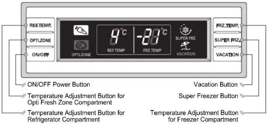 LG GA-419UQA - Adjusting the temperatures and functions - 1