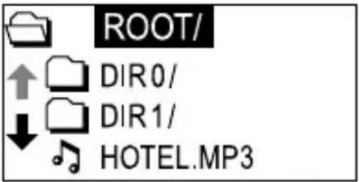 ROOT/ ↑ DIR0/ ↓ DIR1/ HOTEL.MP3