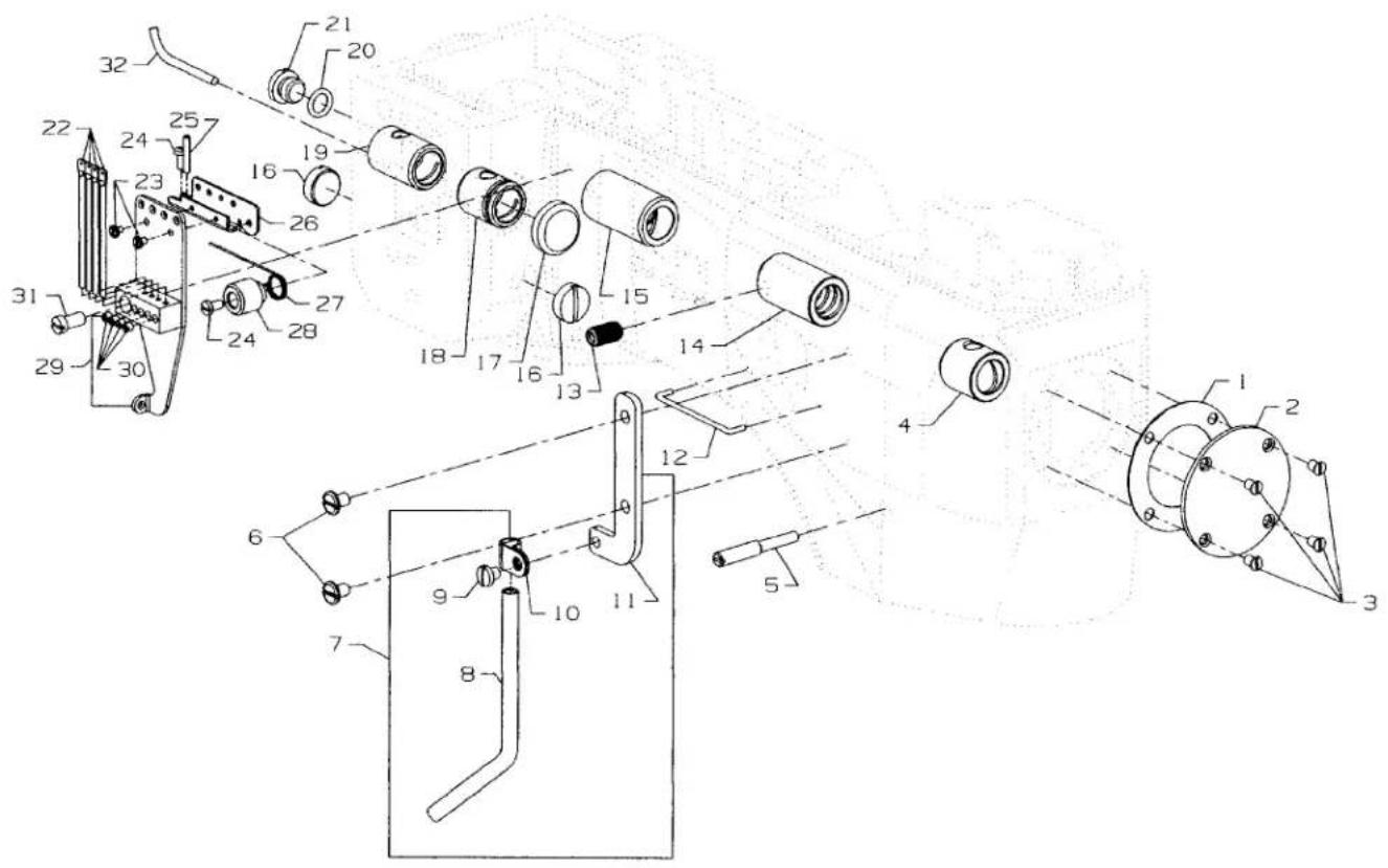 Union Special 36200UX60 - OIL SIGHT GAUGES, TOP COVERS &amp; MISCELLANEOUS TAKEUP &amp; EYELET PARTS - 1