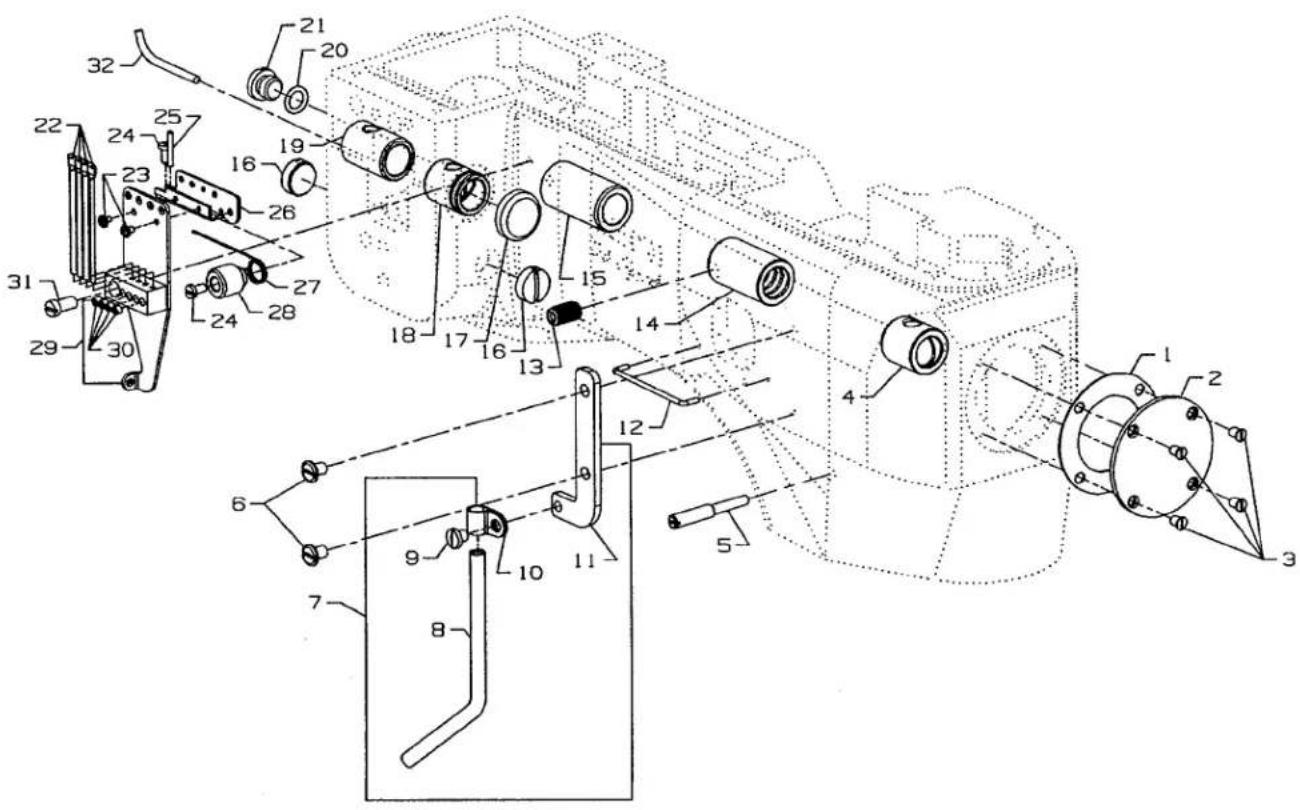 Union Special 36200PX - OIL SIGHT GAUGES, TOP COVERS &amp; MISCELLANEOUS TAKEUP &amp; EYELET PARTS - 1