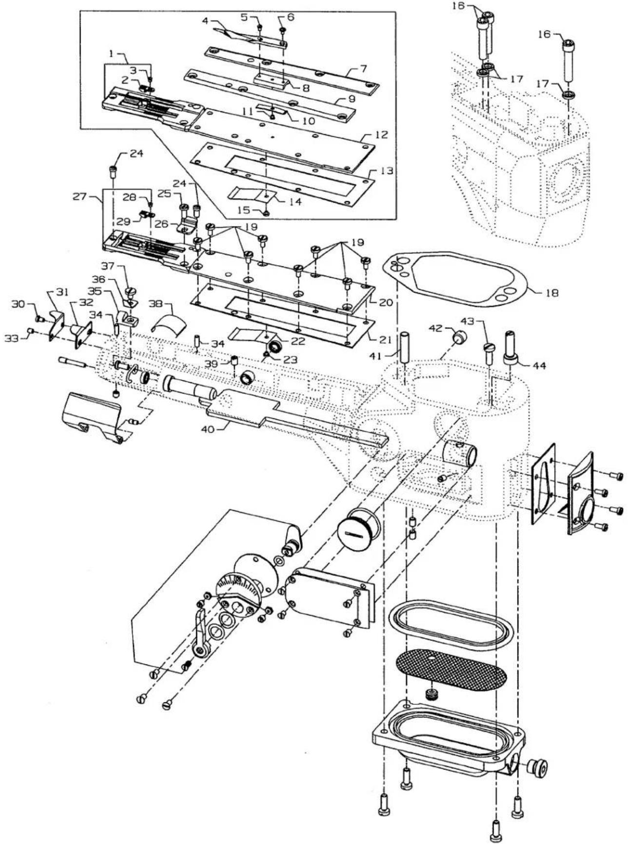 Union Special 36200PX - FEED DRIVE ASSEMBLY, FEED ROCKER &amp; LOOPER AVOID PARTS - 3
