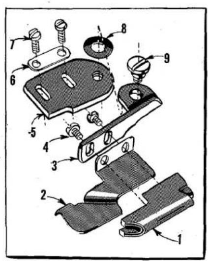 Technical diagram of a mechanical assembly with numbered parts for identification