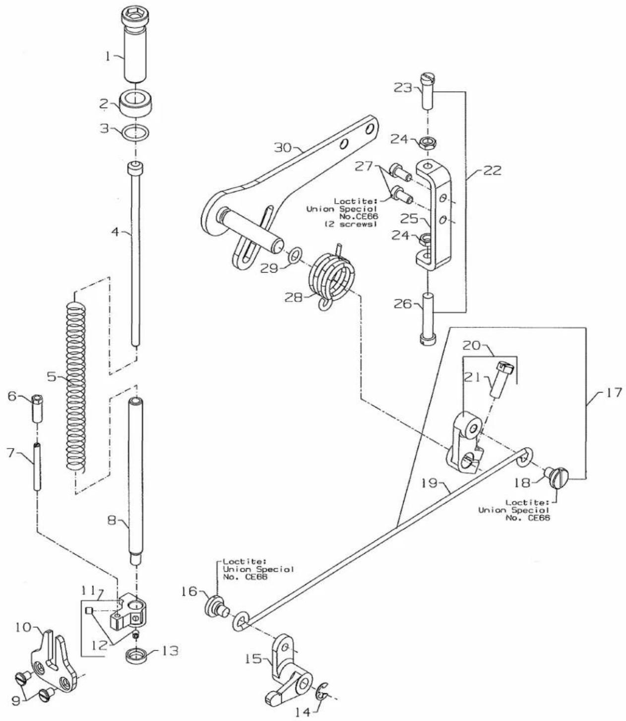Union Special FS311S02 - TENSION RELEASE &amp; THREAD TENSION - 1