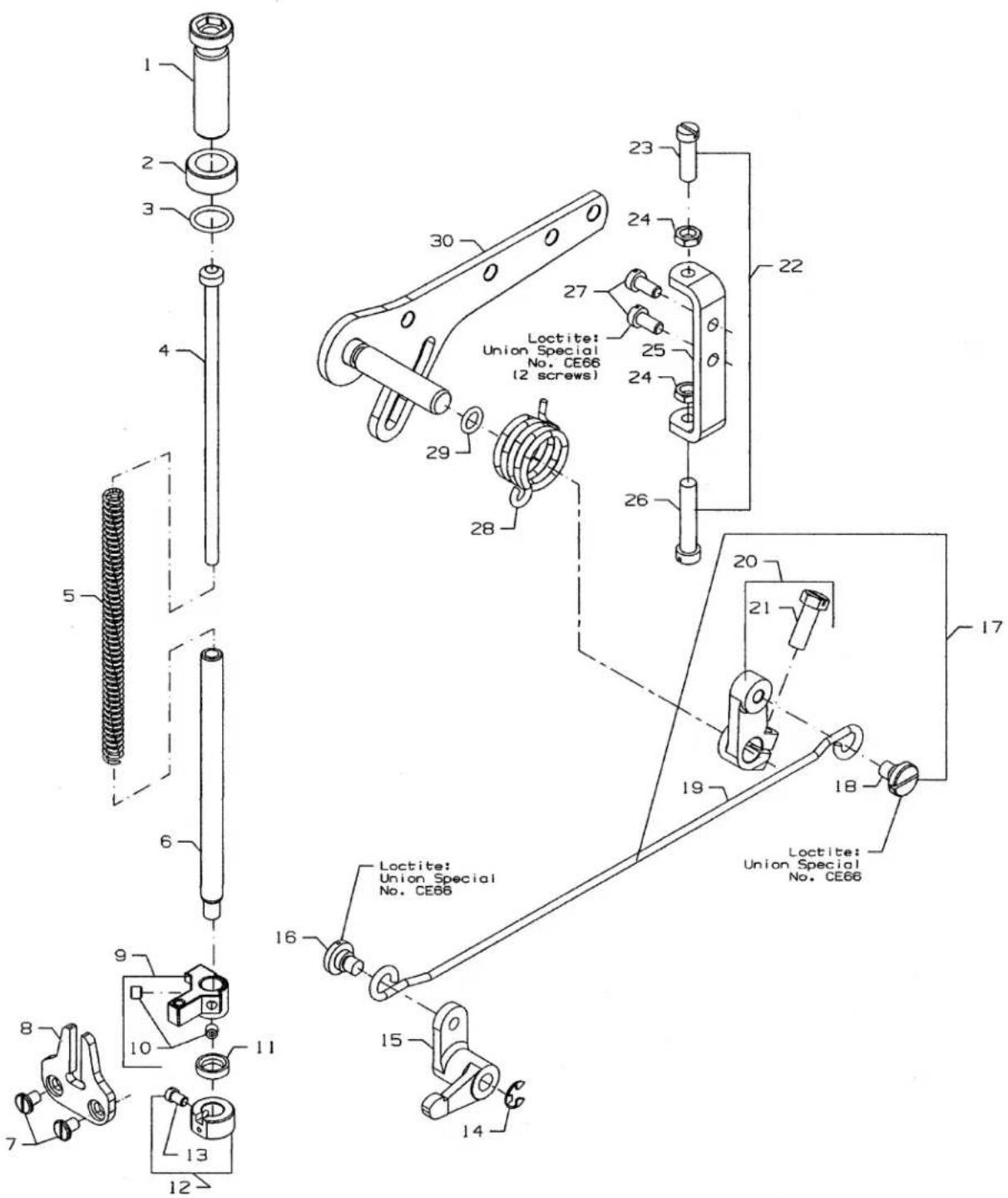 Union Special CS132K01 - TENSION RELEASE & THREAD TENSION - 1
