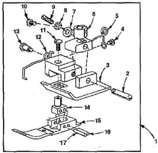 Union Special FS122C203MB - PRESSER FOOT, THROAT PLATE &amp; FEED DOG PARTS (CONT.) - 1