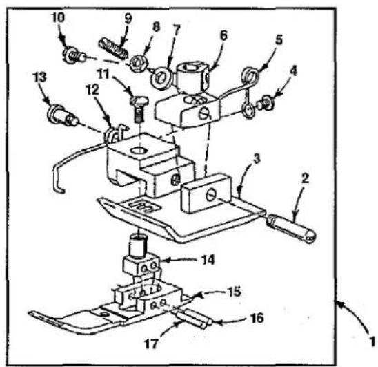 Union Special FS122C203MB - PRESSER FOOT, THROAT PLATE &amp; FEED DOG PARTS - 1