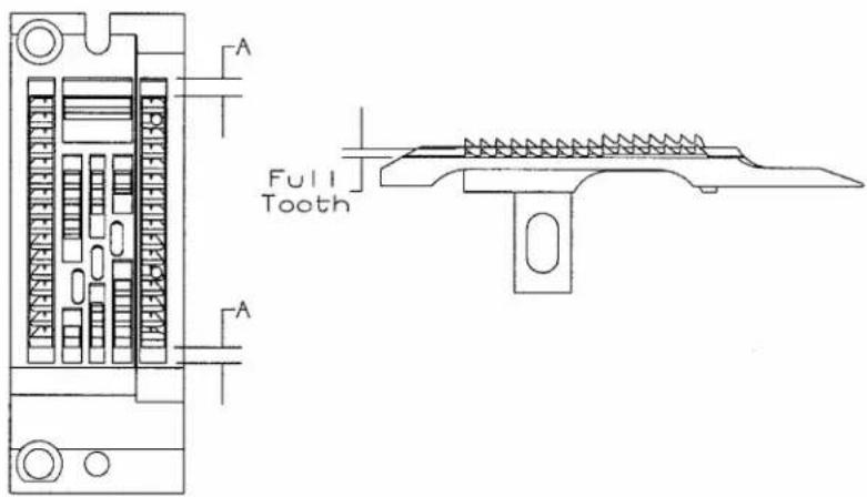 Union Special FS316L62 - FEED DOG CENTERING AND HEIGHT ABOVE THROAT PLATE: - 1