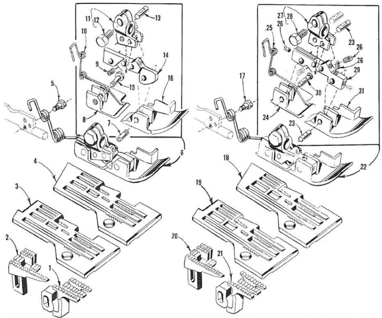 Technical diagram of mechanical assembly with numbered parts, likely for assembly or manufacturing purposes.