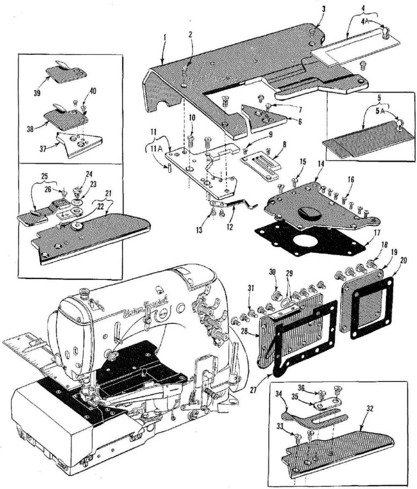 Union Special 52800BX - OILING AND THREADING DIAGRAM - 5