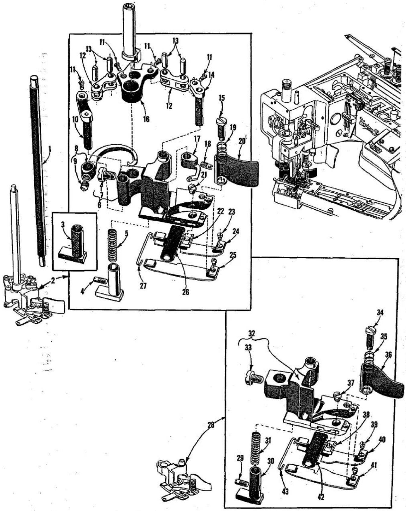 Union Special 36200B - REMOVING EXCESSIVE PLAY FROM GEAR SHAFT - 10