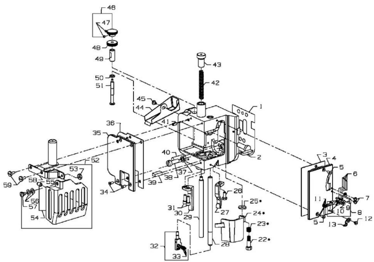 Union Special 36200UMD60 - DETACHABLE HEAD, HEAD COVERS, NEEDLE BAR &amp; NEEDLE BAR HEAD - 1