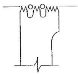 Simple line drawing of a mechanical or electrical component with no text, numbers, or symbols
