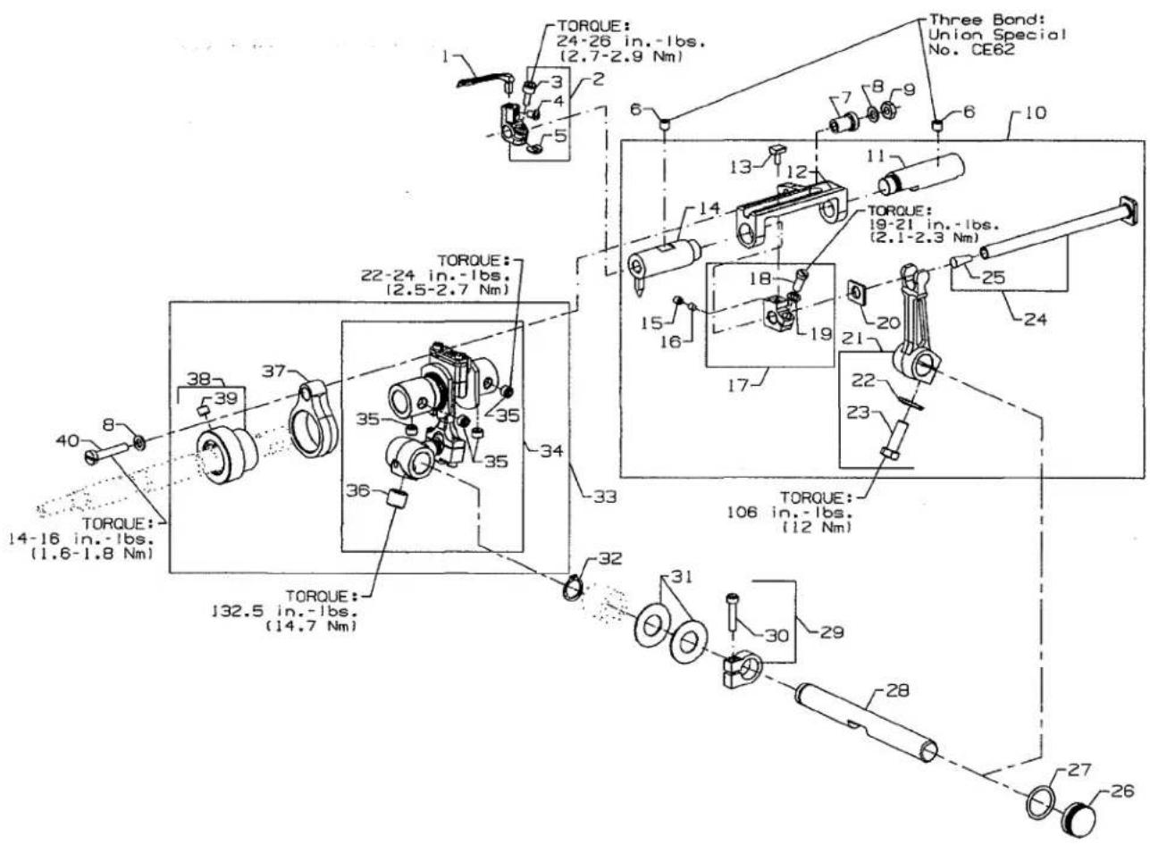 Union Special MFC7400-H11 - LUBRICATION, OIL TUBING &amp; OIL PUMP - 1