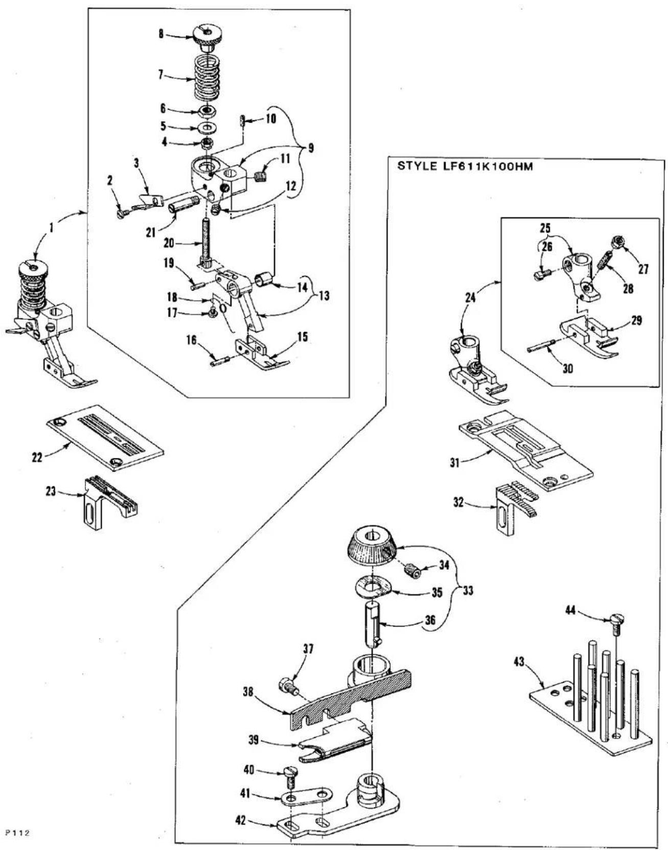 Union Special LF611K100HM - SETTING PRESSURE VALVES - 17