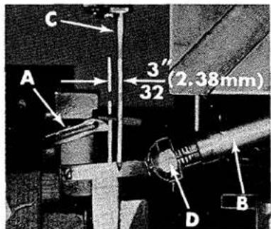 C A 3" 32 (2.38mm) D B