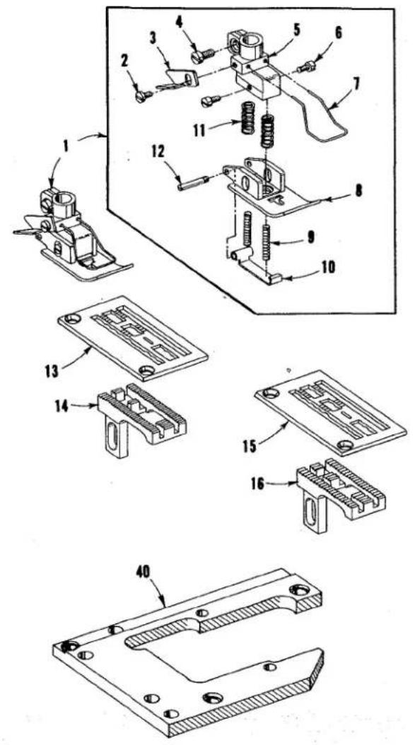 Technical diagram of a mechanical assembly with numbered parts, likely from an engineering manual or patenting context.