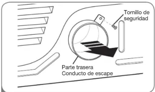 Tornillo de seguridad Parte trasera Conducto de escape