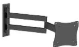 Mechanical arm with two vertical bars mounted on a wall, connected to a square component (no text or symbols visible)