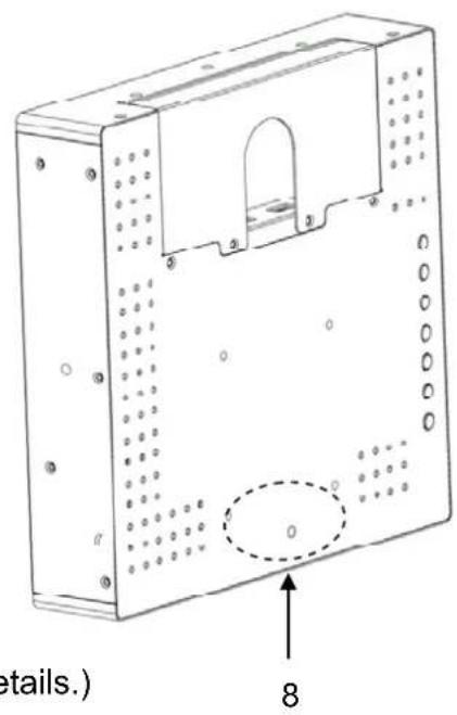 Technical line drawing of a rectangular electronic device with perforated sides and mounting holes (no text or symbols)