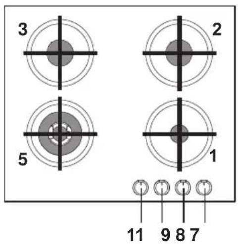 3 2 5 1 11 9 8 7