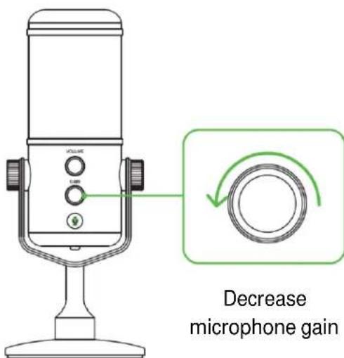 Decrease microphone gain