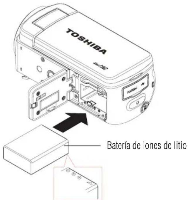 TOSHIBA Camileo X410 - Inserción de la batería - 3