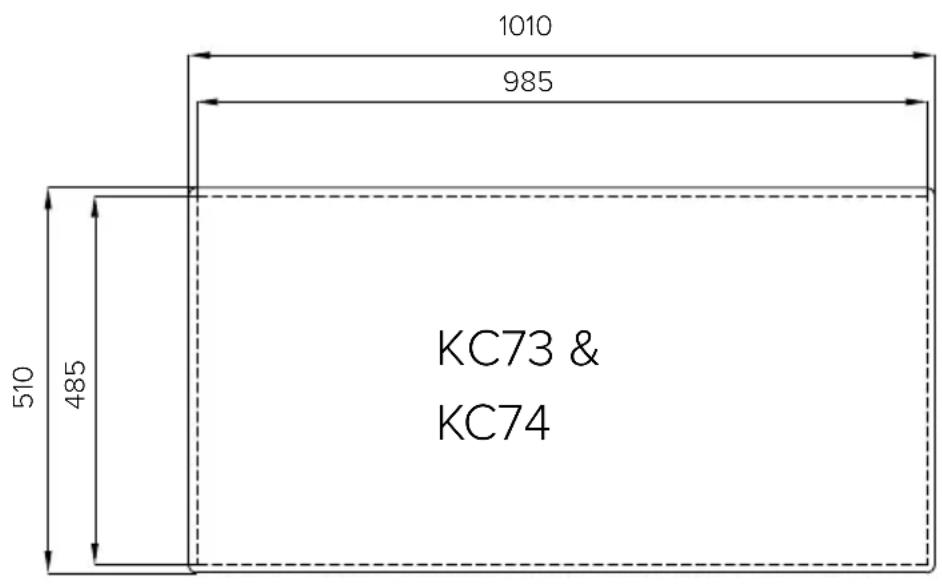 CDA KC74WH - Cut-Out Dimensions - 2