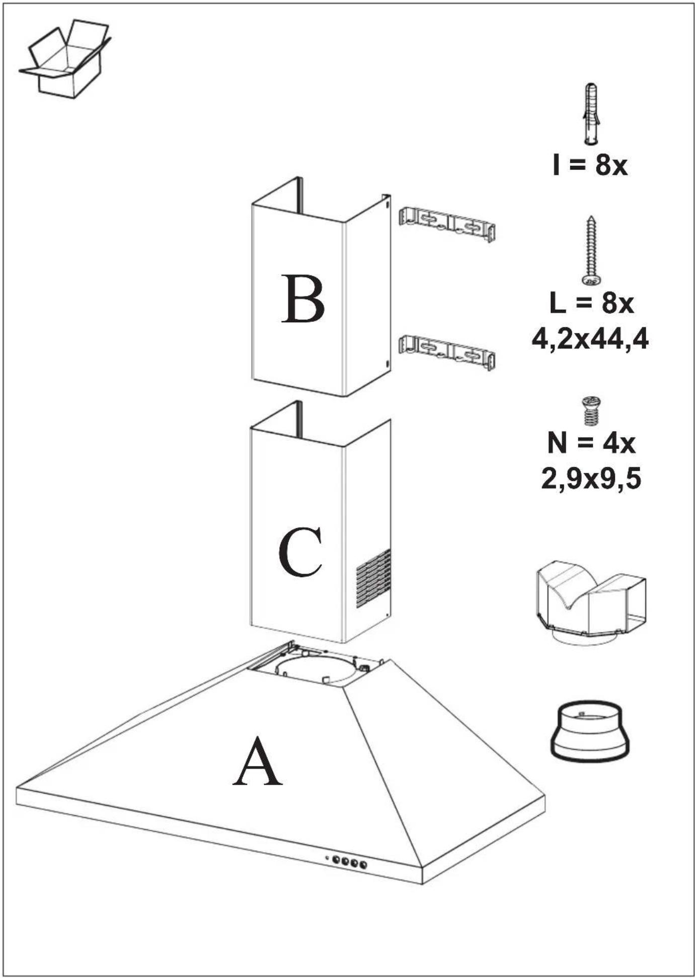 B C A I = 8x L = 8x 4,2x44,4 N = 4x 2,9x9,5