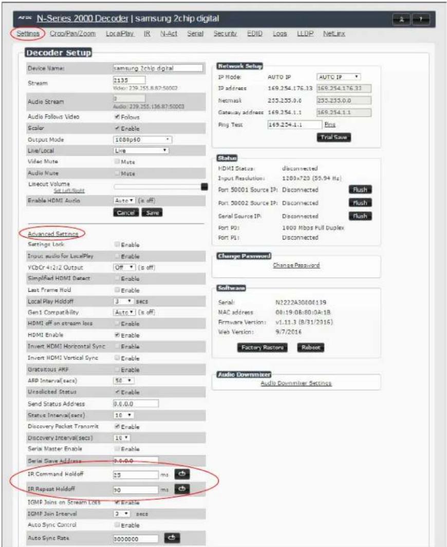 AMX NMX-DEC-N2235A - IR Repeat Holdoff - 1
