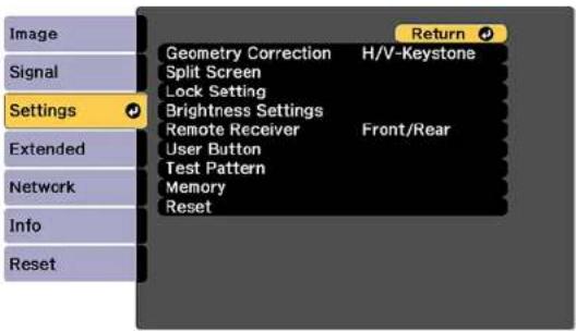EPSON PRO-L12002QNL - ProjectorFeatureSettings-SettingsMenu - 1