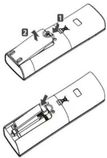 LG UV36WC - Установка батарейок - 1