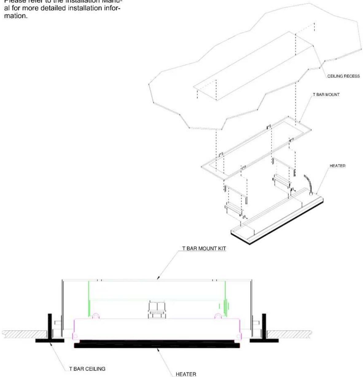 Heatstrip THS2400A - T Bar Mount - 1